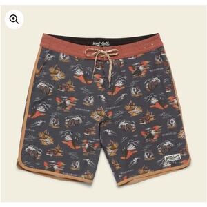 Howler Brothers Bruja Shorts Caracara Country Charcoal Oxford Board - 28